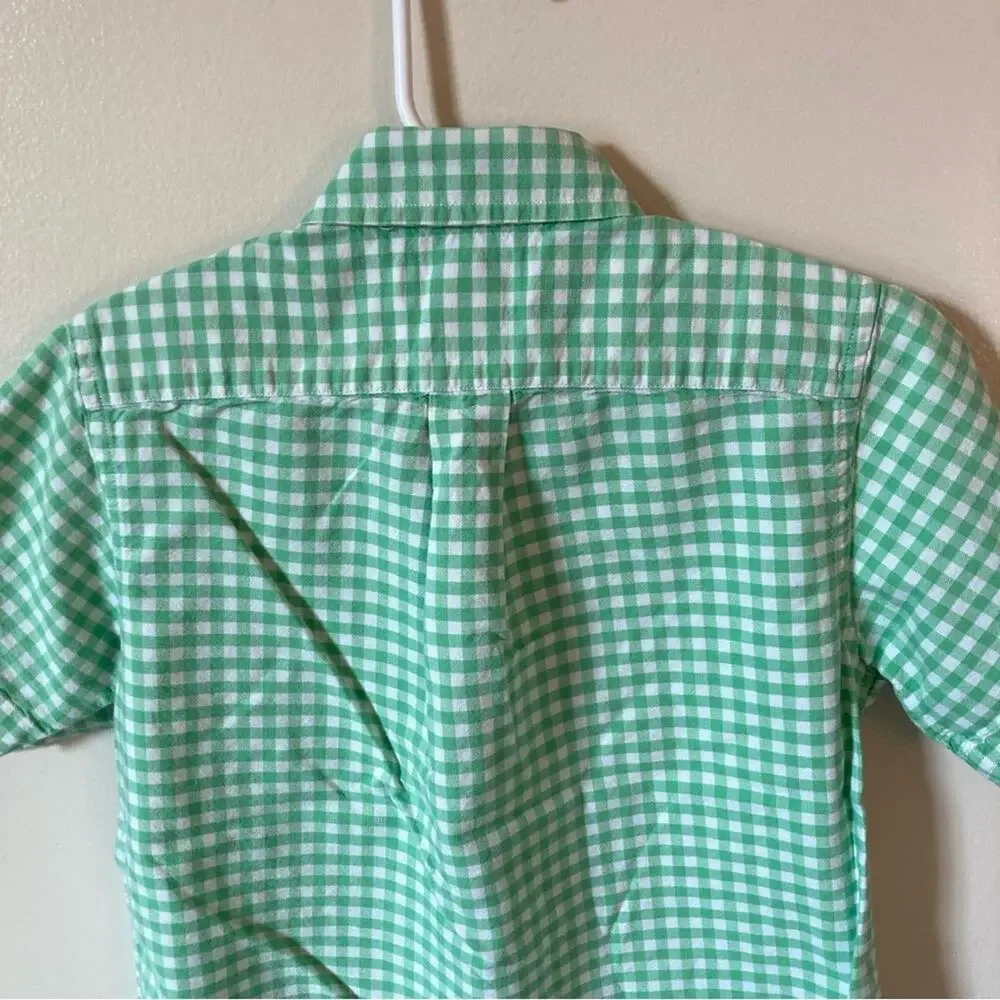 Ralph Lauren Green Gingham Shirt Boys Size 6
